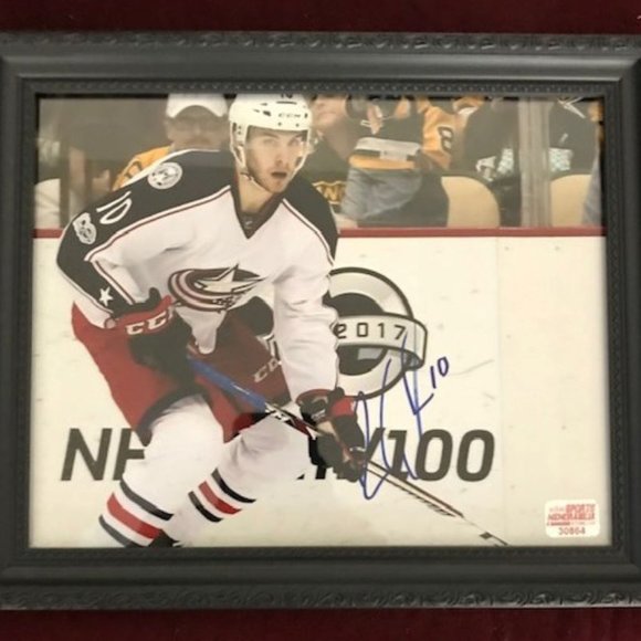 FRAMED BLUE JACKETS SPORTS MEMORABILIA STORE COA Auto Photo ALEXANDER WENNBERG - Picture 1 of 3